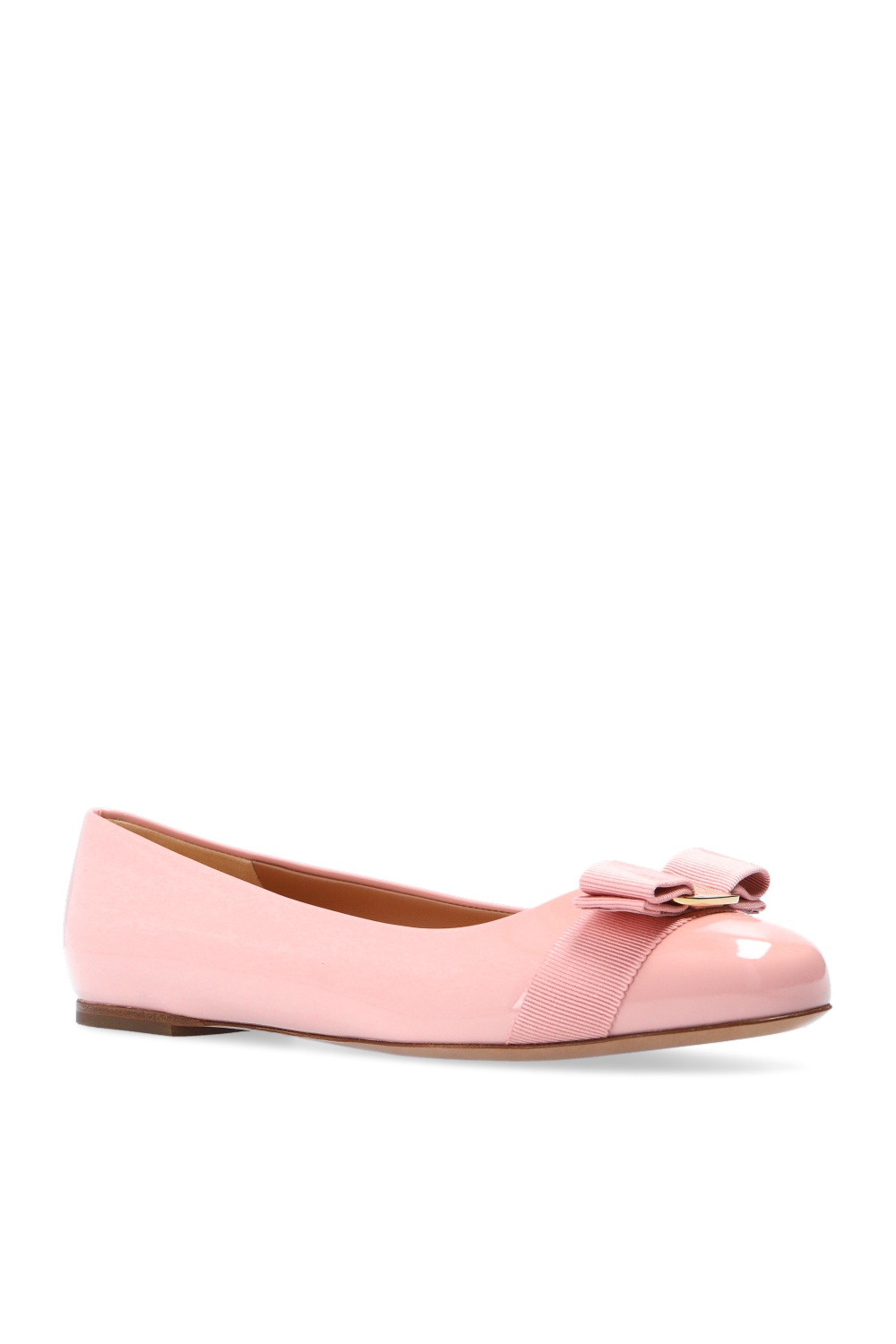 salvatore Grigio Ferragamo ‘Varina’ leather ballet flats